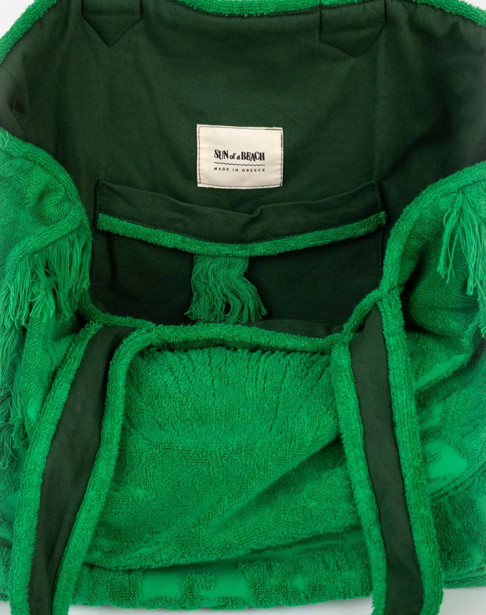 SUN OF A BEACH Terry Tote Beach Bag (Διαστάσεις: 44 x 40 x 17εκ.) TB/WAS-Wasabi Green φωτογραφία