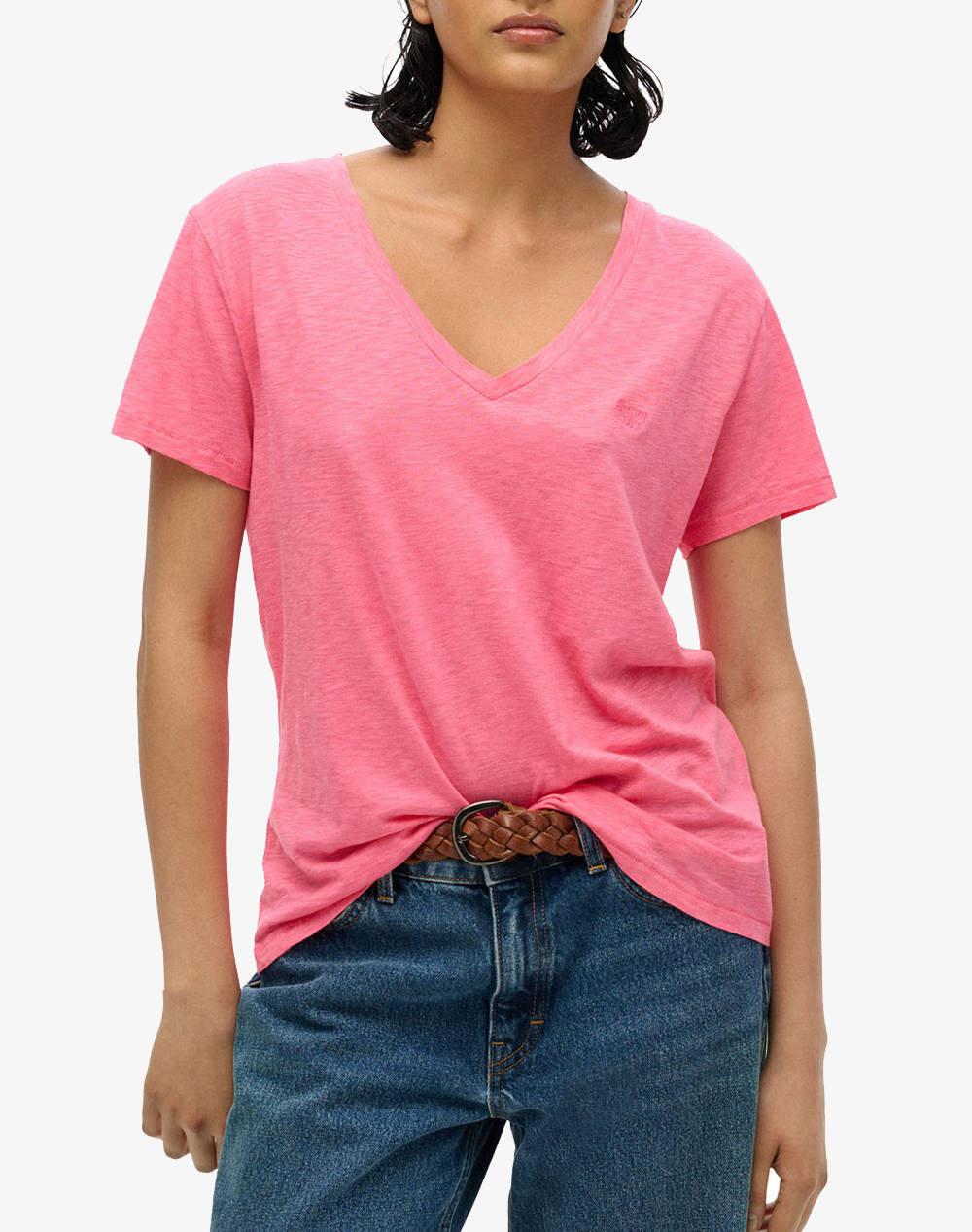 SUPERDRY D1 STUD STUDIOS SLUB EMB VEE TEE ΜΠΛΟΥΖΑ ΓΥΝΑΙΚΕΙΟ