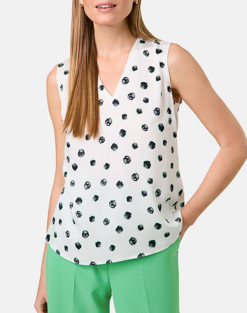 TAIFUN TAIFUN BLOUSE WITHOUT SLEEV 760321-11137-09702 OffWhite