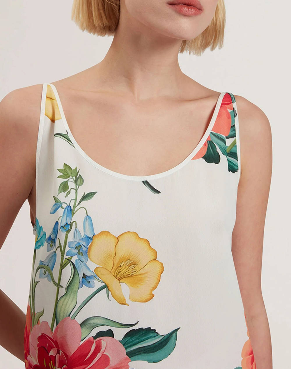 TED BAKER PURRLA Scoop Neck Printed Cami 280659-WHITE White φωτογραφία