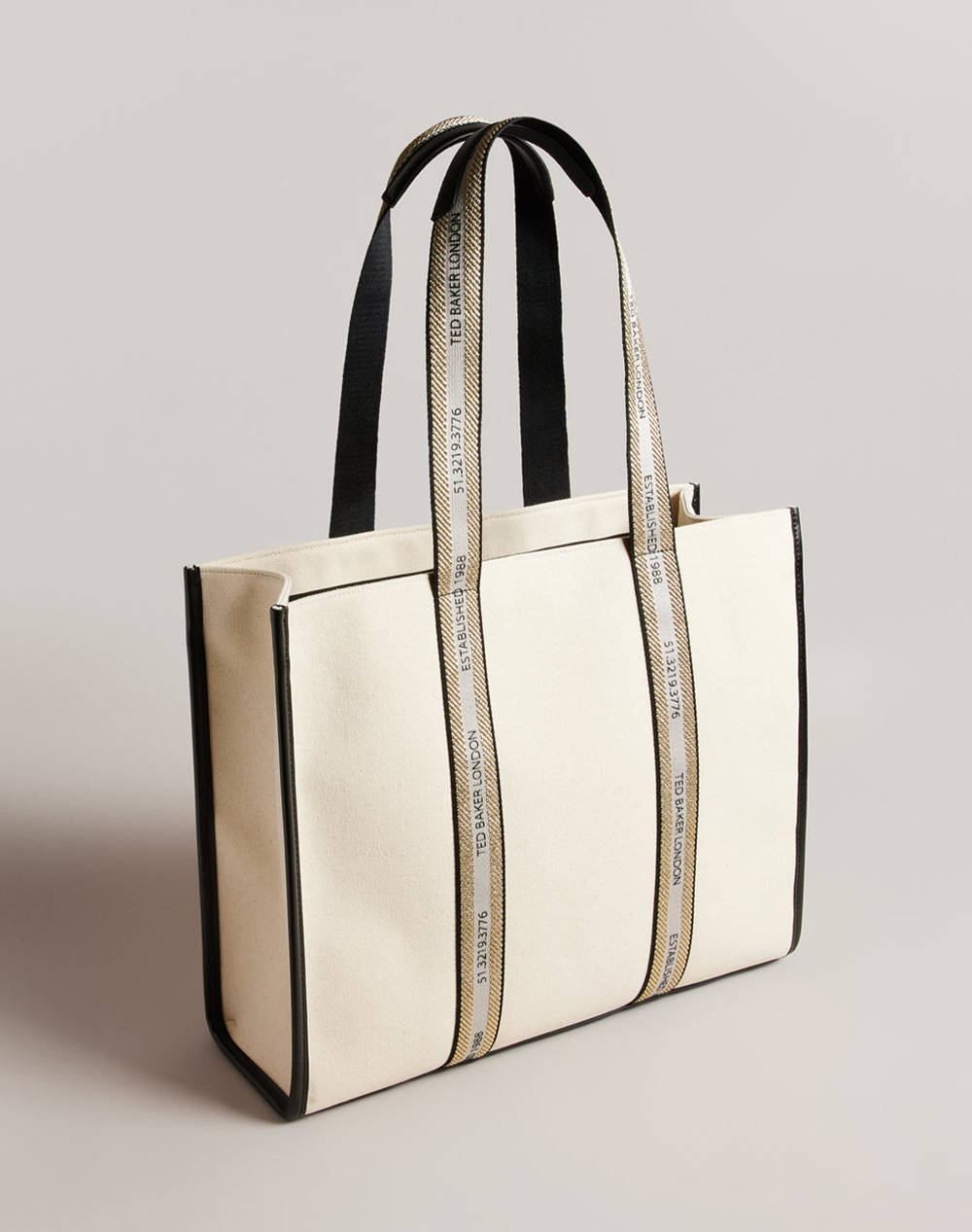 TED BAKER GEORJEY Branded Webbing Canvas Tote (Διαστάσεις: 14 x 36 x 45εκ.) 261689-ECRU Ecru φωτογραφία