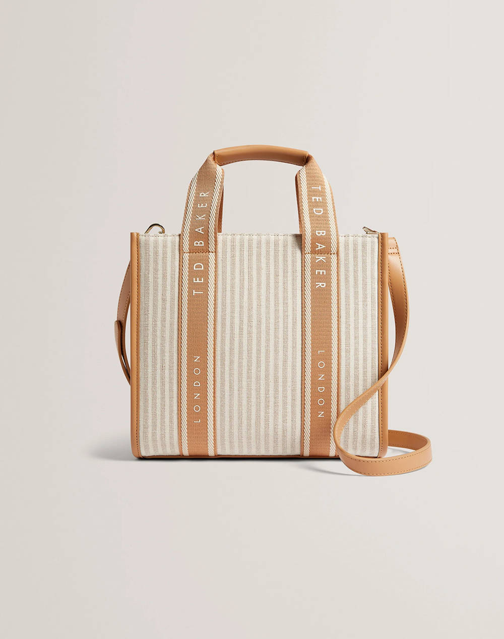 TED BAKER TED BAKER HARLLEE Striped Canvas Small Webbing Cross Body Bag (Διαστάσεις: 25 x 20 x 10εκ.) 279871-CAMEL Camel
