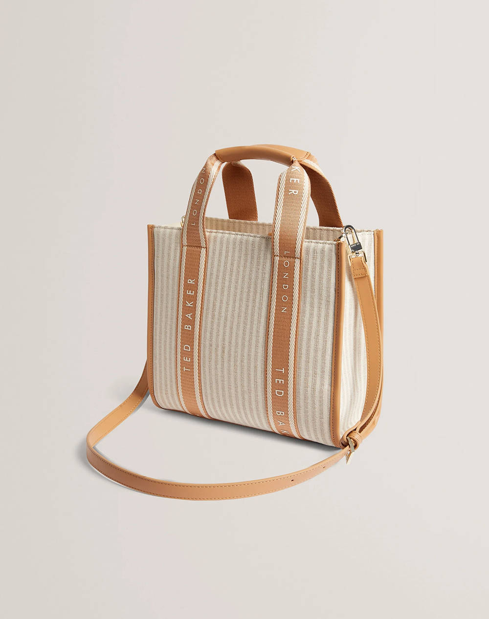 TED BAKER HARLLEE Striped Canvas Small Webbing Cross Body Bag (Διαστάσεις: 25 x 20 x 10εκ.) 279871-CAMEL Camel φωτογραφία