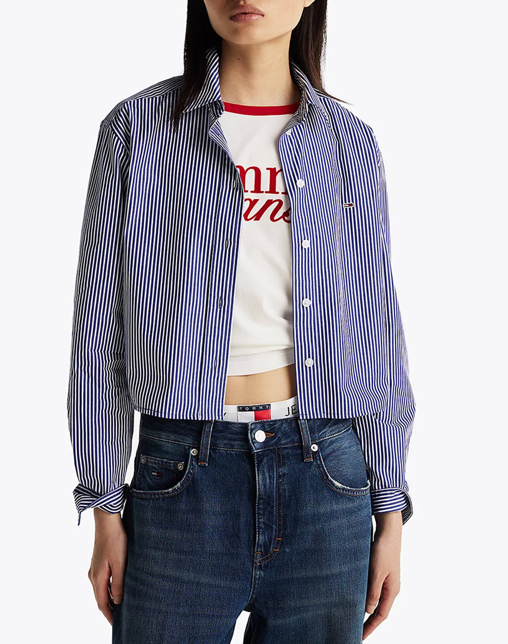 TOMMY JEANS TOMMY JEANS TJW CRP RLX POPLIN SHIRT DW0DW19354-0A7 NavyBlue