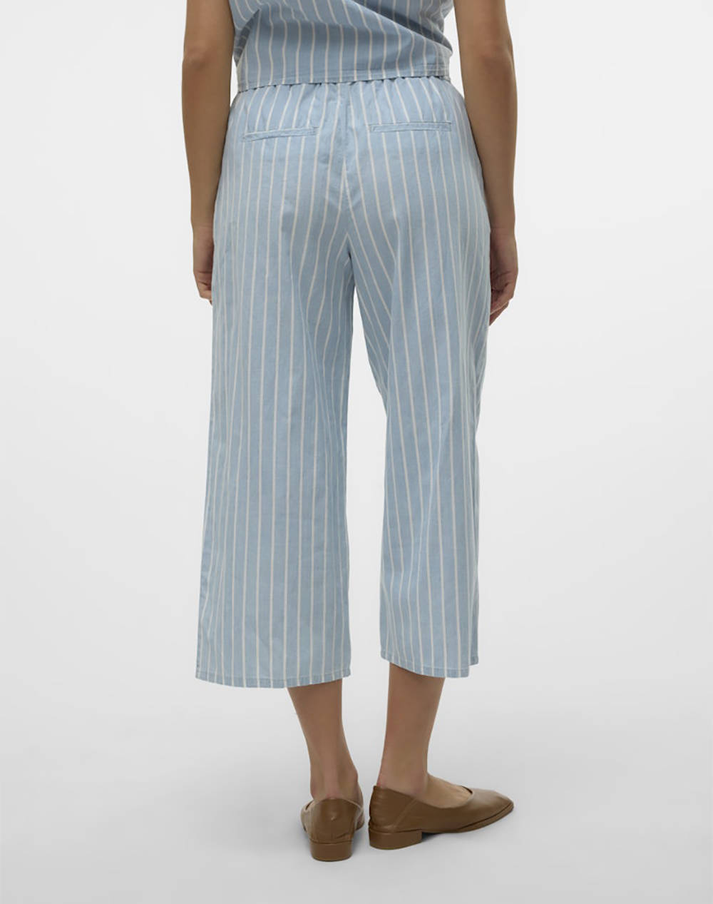 VERO MODA VMXENIA HR CHAMBRAY PAPERBAG CULOTTE 10329182-Light Blue DenimWHITE LightBlue φωτογραφία