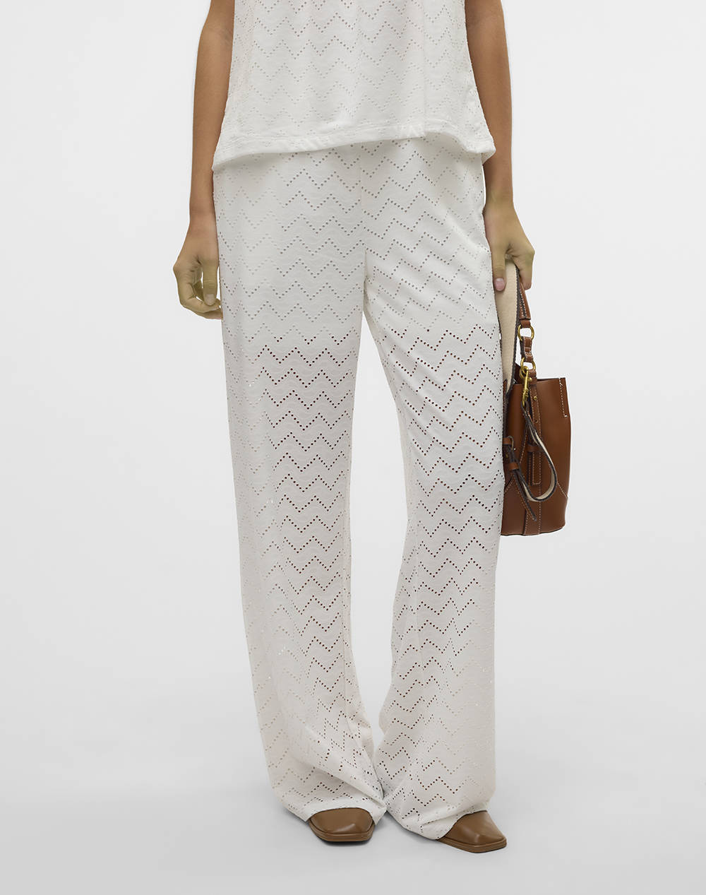 VERO MODA VMTHAS NW WIDE PANT JRS GA VO 10328131-Snow White White