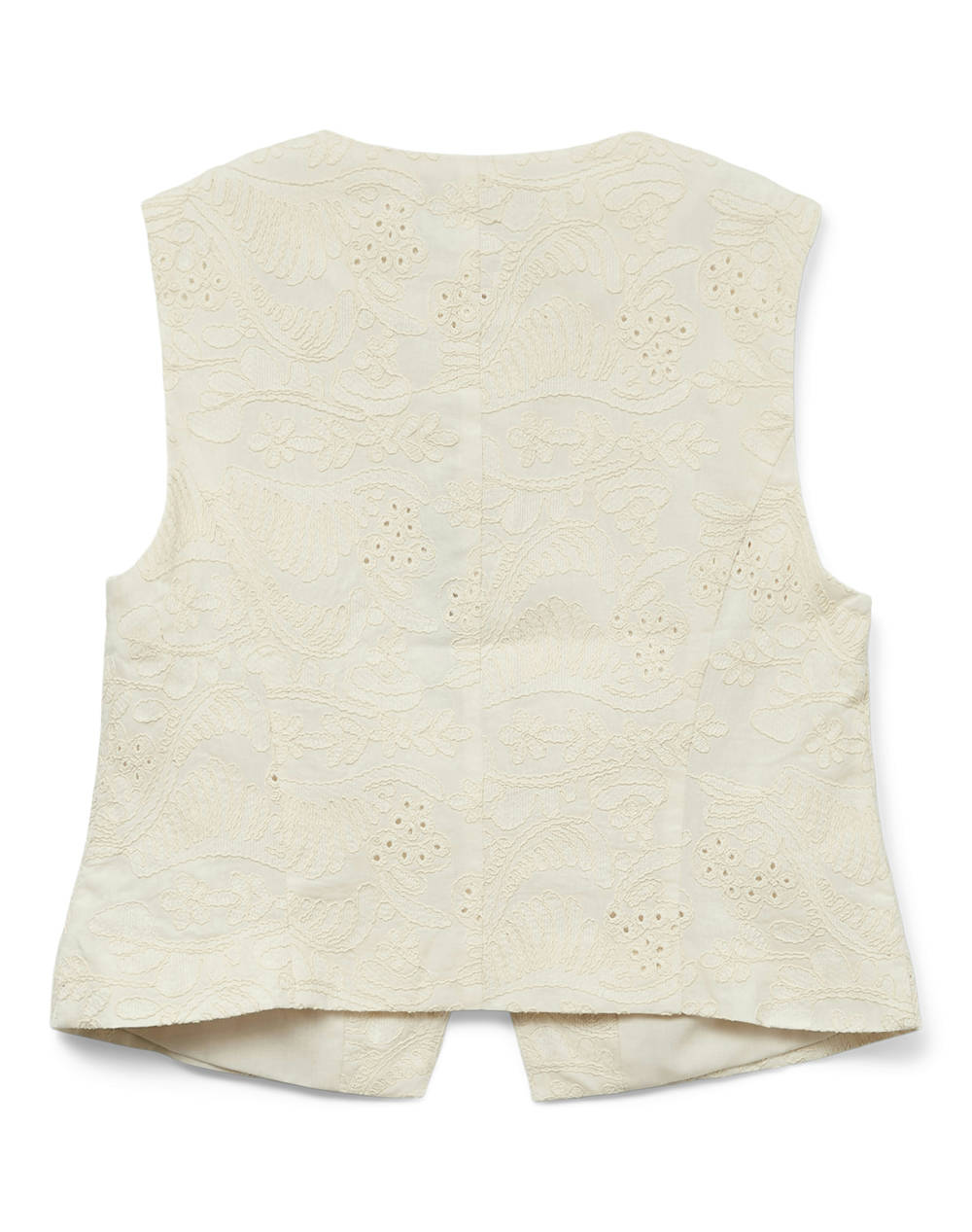 VERO MODA VMELINE SL SHORT EMBR WAISTCOAT 10329144-Cloud DancerEMBROIDERYANGLAISASOFFERCUT OffWhite φωτογραφία