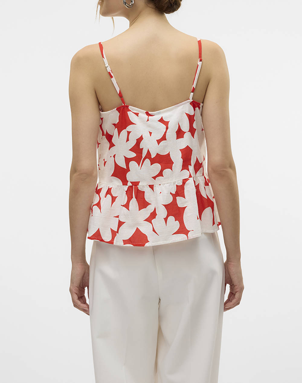 VERO MODA VMDICTHE SINGLET TOP WVN GA 10323638-Fiery RedLoa Red φωτογραφία