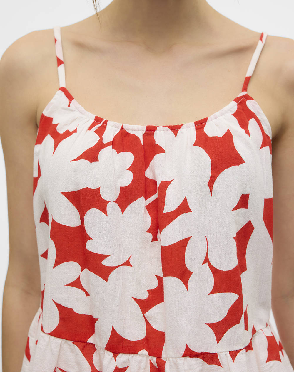 VERO MODA VMDICTHE SINGLET TOP WVN GA 10323638-Fiery RedLoa Red φωτογραφία