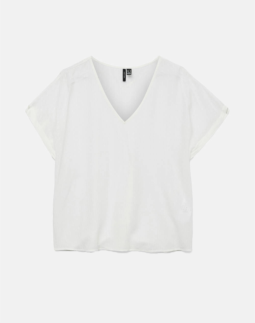 VERO MODA VMGABBI SS V-NECK TOP WVN GA 10324560-Snow White White