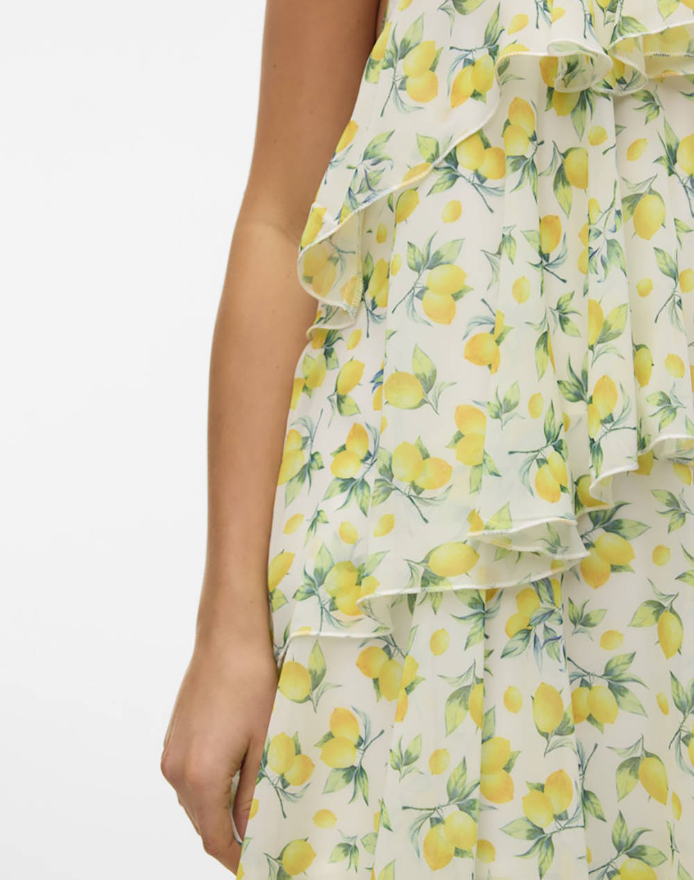 Vero Moda Vmfelicia Sl Ruffle Maxi Dress Exp 10295237-Star Whitelemonaop Multi Γυναικεία ρούχα φορέματα Politikos Shop Πολιτικός