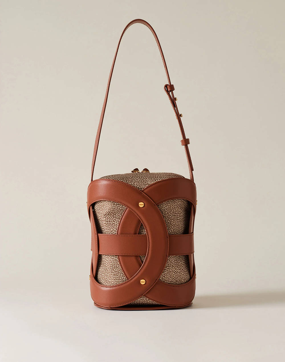 BORBONESE BUCKET BAG (Διαστάσεις: 25,5 χ 21 χ 15 εκ) P2591010053-0057-X44 Tan φωτογραφία