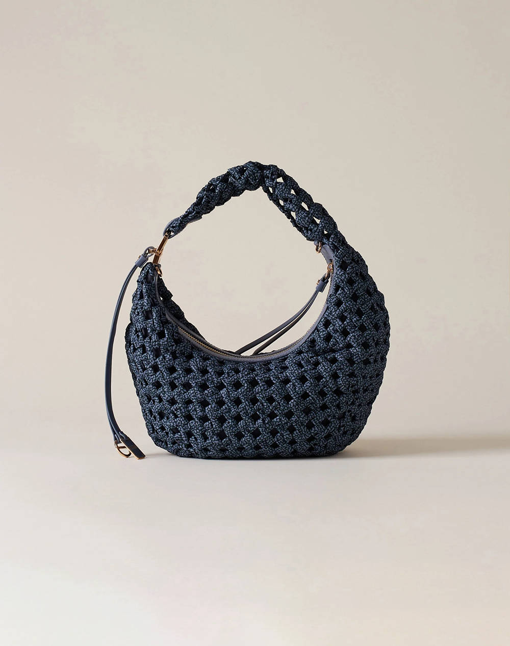 BORBONESE BORBONESE HOBO BAG LEATH (Διαστάσεις: 24 χ 15 χ 10 εκ) P25924826-I15-X49 DenimDarkBlue