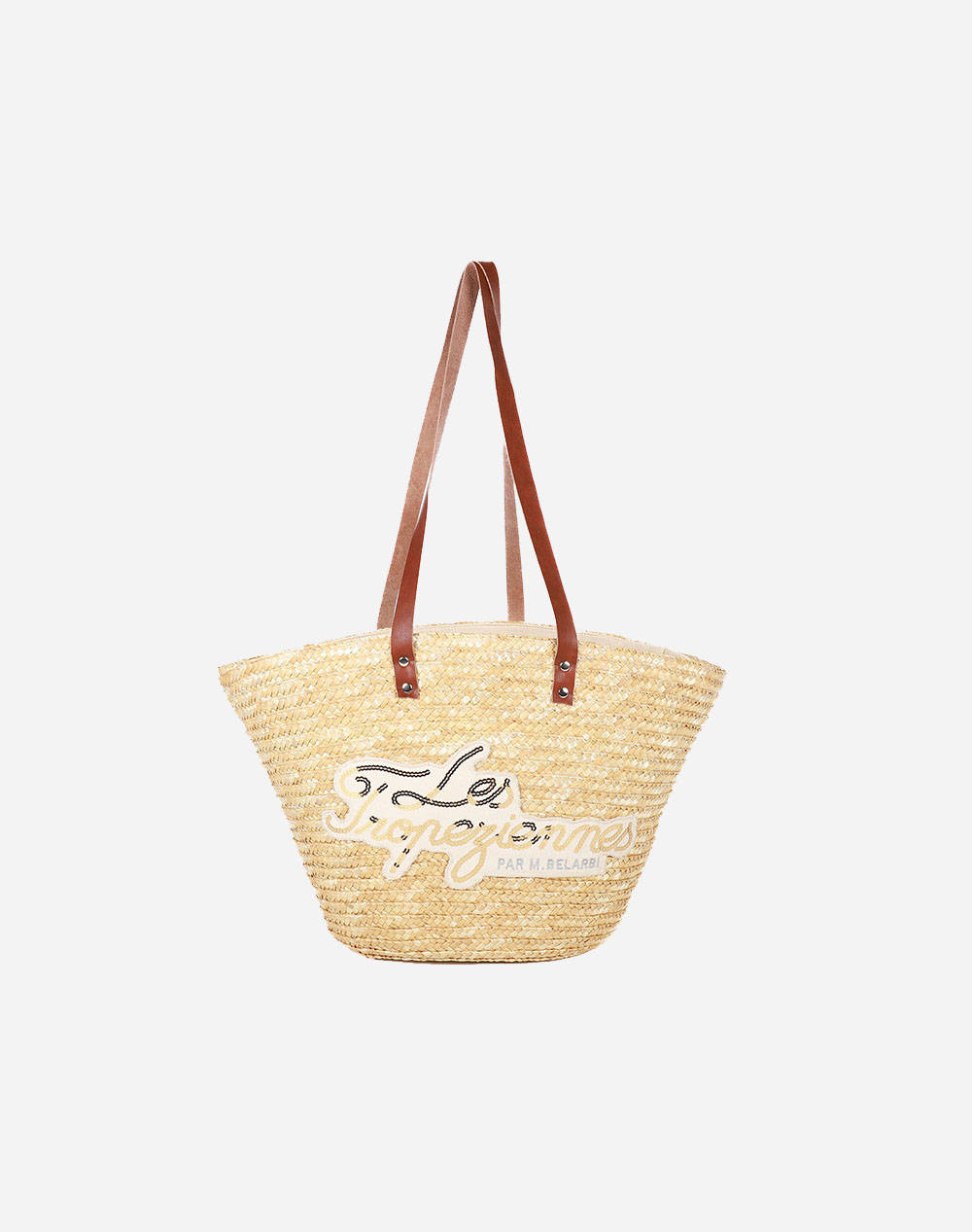 LES TROPEZIENNES LES TROPEZIENNES MIL-TZ-01 ΤΣΑΝΤΑ ΘΑΛΑΣΣΗΣ ΨΑΘΑ ΜΕ ΓΡΑΜΜΑΤΑ BEIGE (Διαστάσεις: 52 x 31 x 17 εκ.) 200009446010-010 Biege