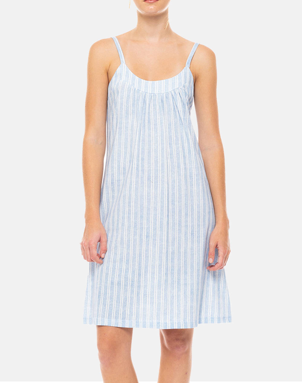  PINK LABEL NIGHTGOWN NORDIC STRIPE S1515-TYPE LightBlue 2025