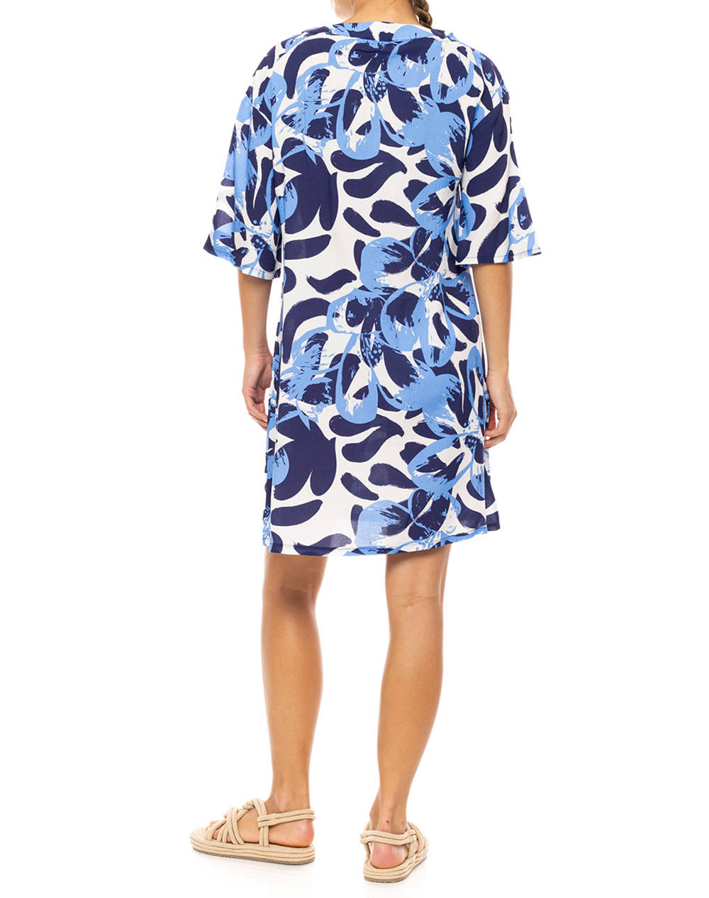 PINK LABEL BEACHWEAR ABSTRACT FLORAL B576-TYPE Blue φωτογραφία