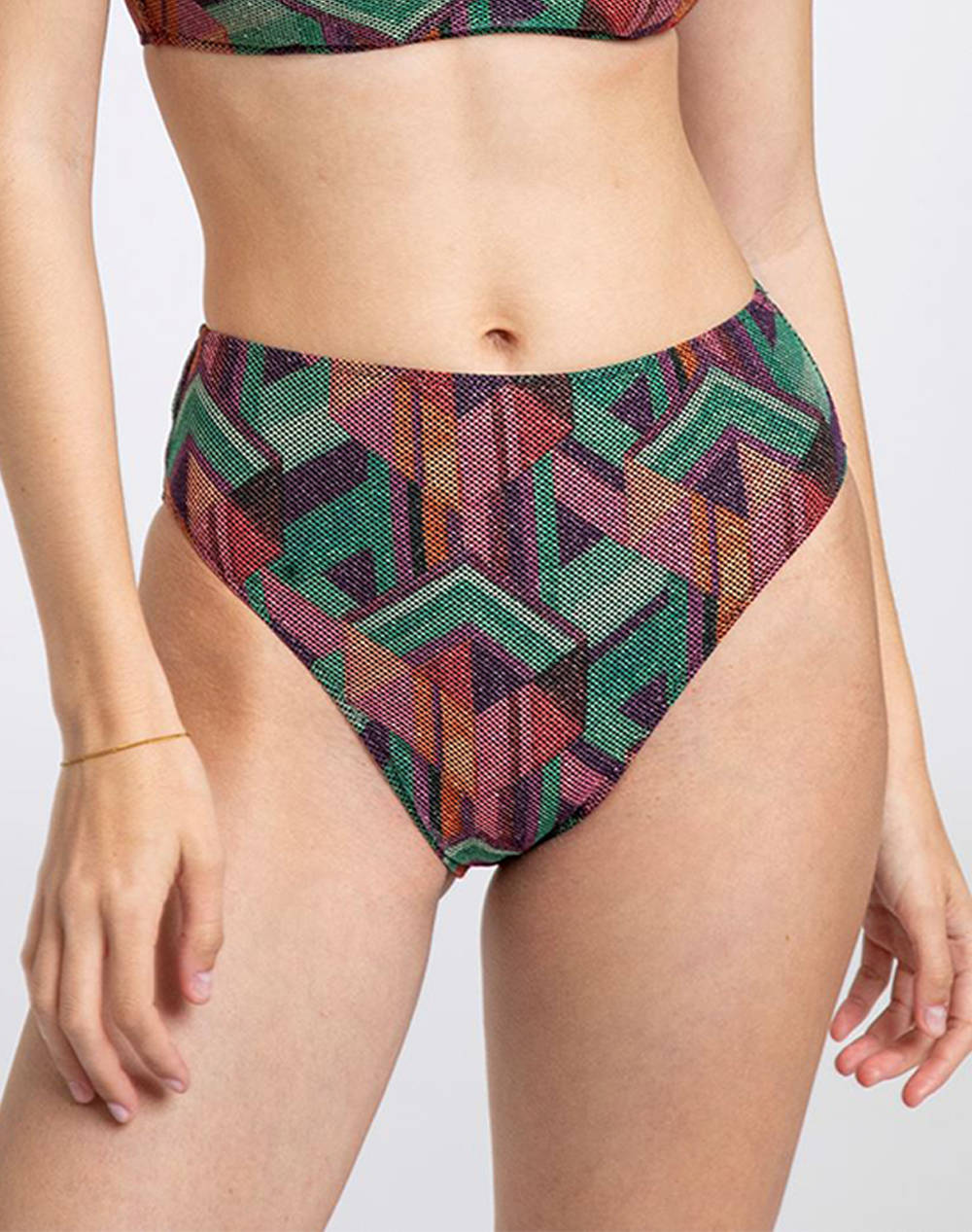 PRETTY ME PRETTY ME CASSANDRA High Leg High Waist Brief PMS2557B-LUMIERE GEM Mixed