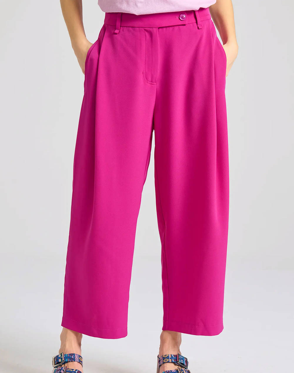 FUNKY BUDDHA FUNKY BUDDHA Γυναικείο Παντελόνι Casual FBL011-116-02-CHERRY Fuchsia