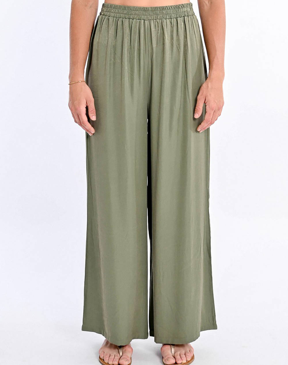 MOLLY BRACKEN MOLLY BRACKEN LADIES WOVEN PANTS LA1685DP-KHAKI Khaki