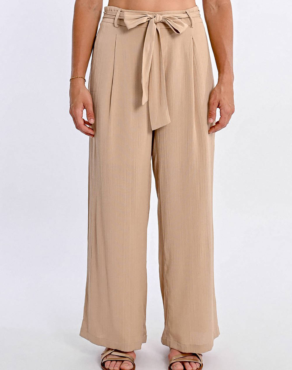 MOLLY BRACKEN MOLLY BRACKEN LADIES WOVEN PANTS T1560DP-BEIGE Biege