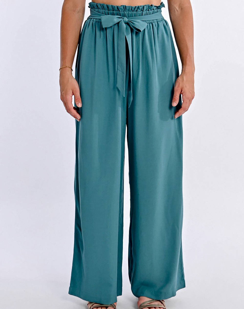MOLLY BRACKEN MOLLY BRACKEN LADIES WOVEN PANTS R1723DP-EMERALD GREEN Petrol