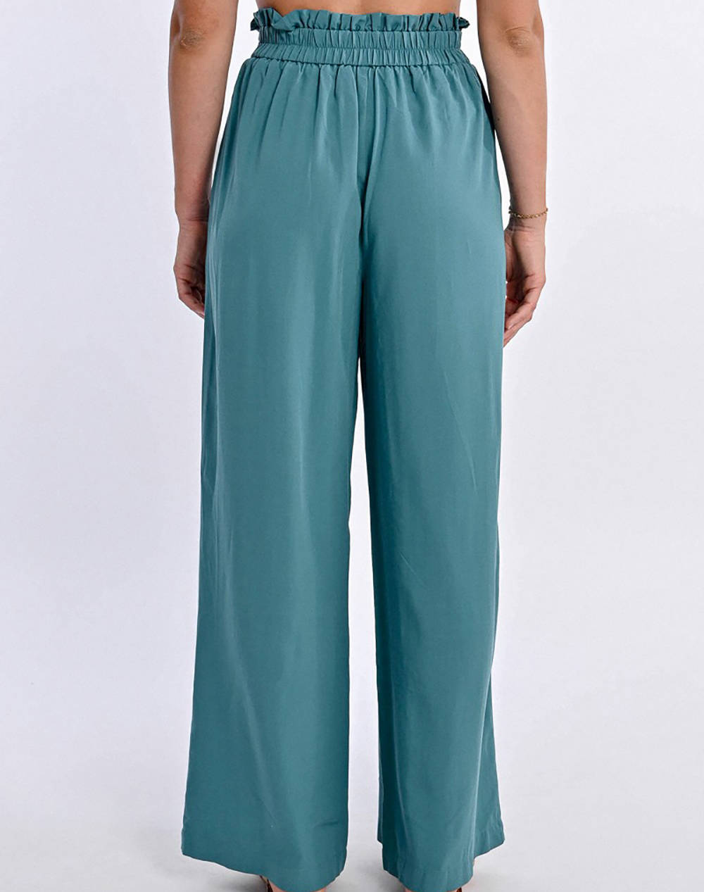 MOLLY BRACKEN LADIES WOVEN PANTS R1723DP-EMERALD GREEN Petrol φωτογραφία