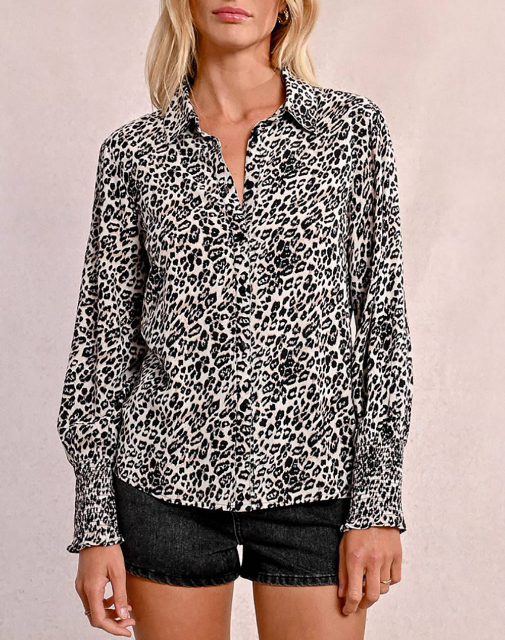 MOLLY BRACKEN MOLLY BRACKEN LADIES WOVEN SHIRT Z591DE-BEIGE GEETA Multi