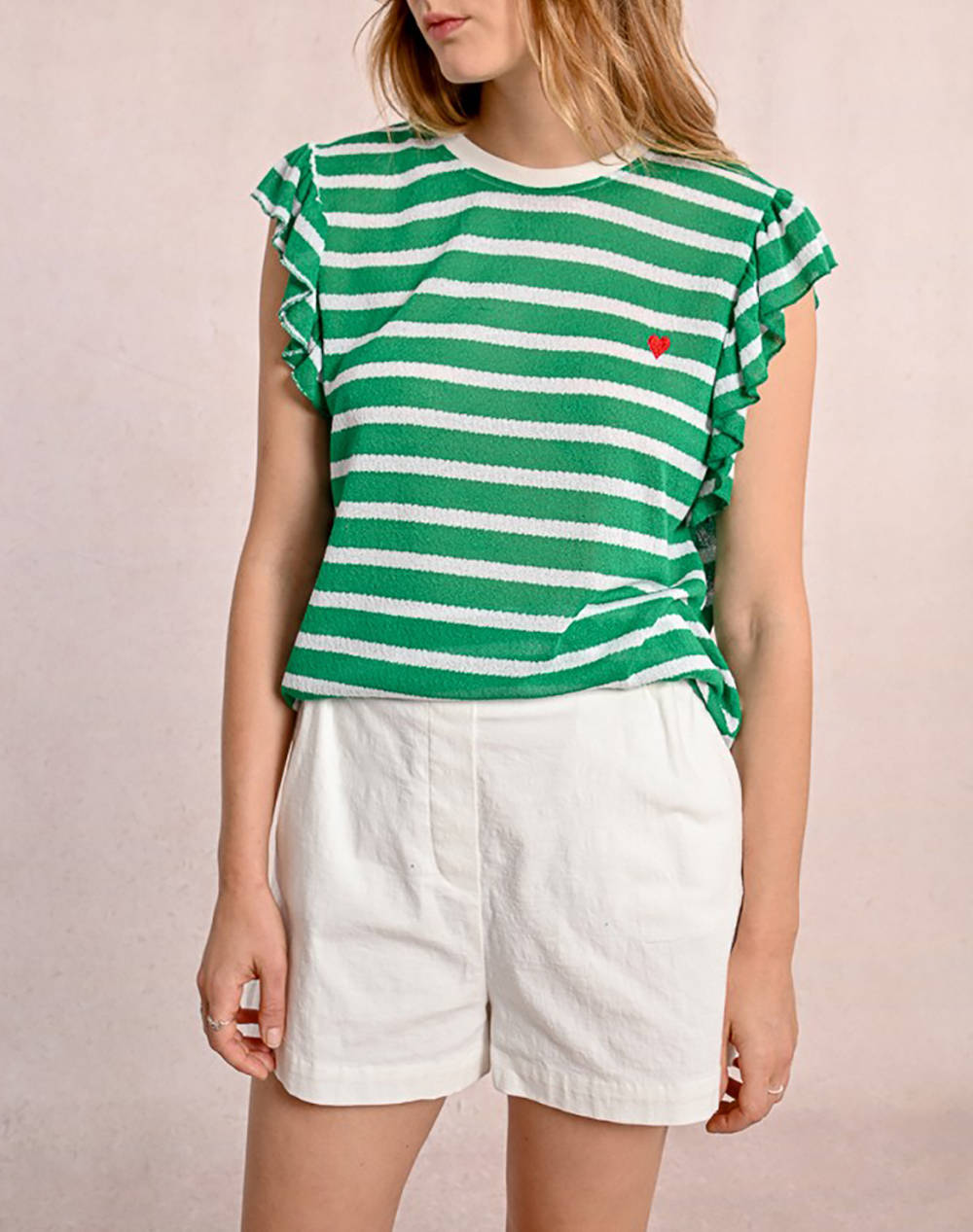 MOLLY BRACKEN MOLLY BRACKEN LADIES KNITTED TEE LA1740DE-GREEN Green