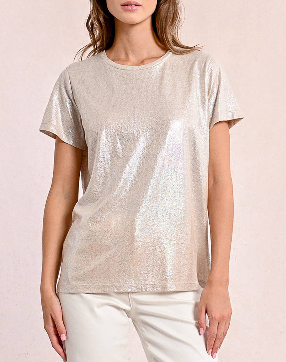 MOLLY BRACKEN MOLLY BRACKEN LADIES KNITTED TEE TS103DP-BEIGE Biege