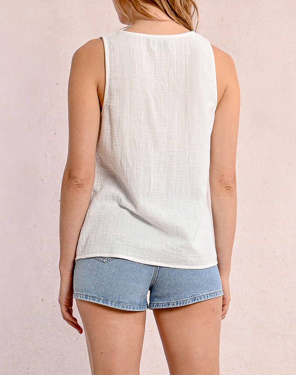 MOLLY BRACKEN LADIES WOVEN TOP Z638DE-WHITE White φωτογραφία
