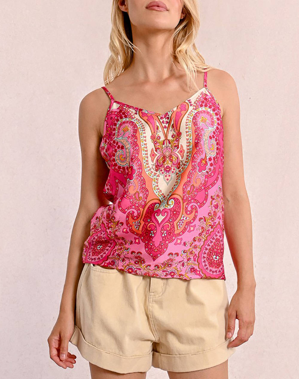 MOLLY BRACKEN MOLLY BRACKEN LADIES WOVEN CAMISOLE LA1681DE-PINK DAPHNE Pink