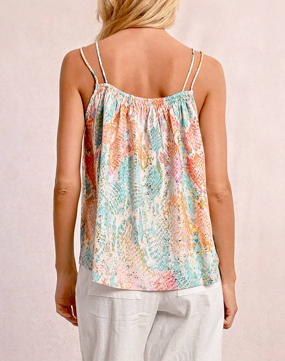 MOLLY BRACKEN LADIES WOVEN CAMISOLE LA1673DE-TURQUOISE JAZZ Multi φωτογραφία