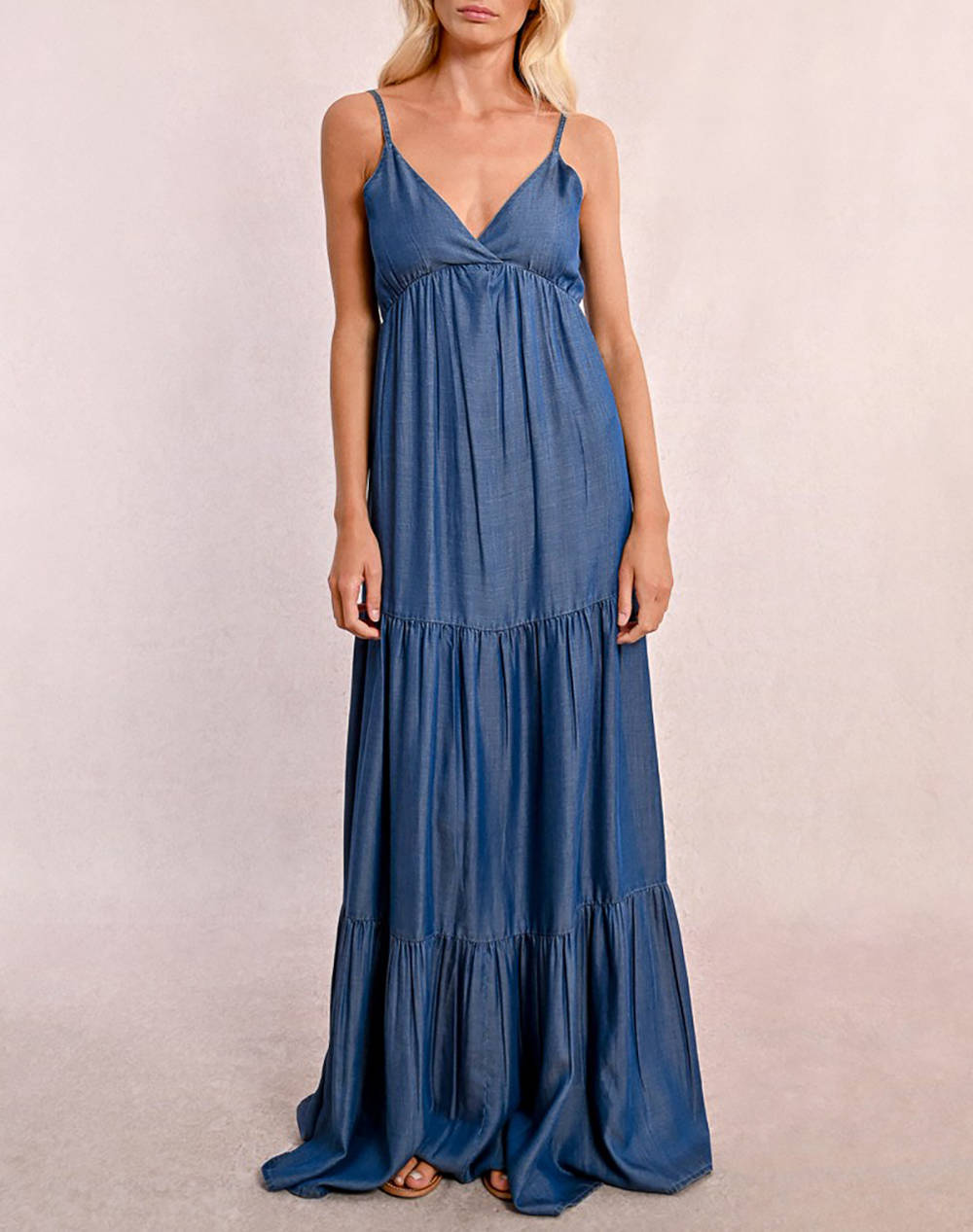 MOLLY BRACKEN MOLLY BRACKEN LADIES WOVEN DRESS Z624DE-DENIM BLUE DenimBlue