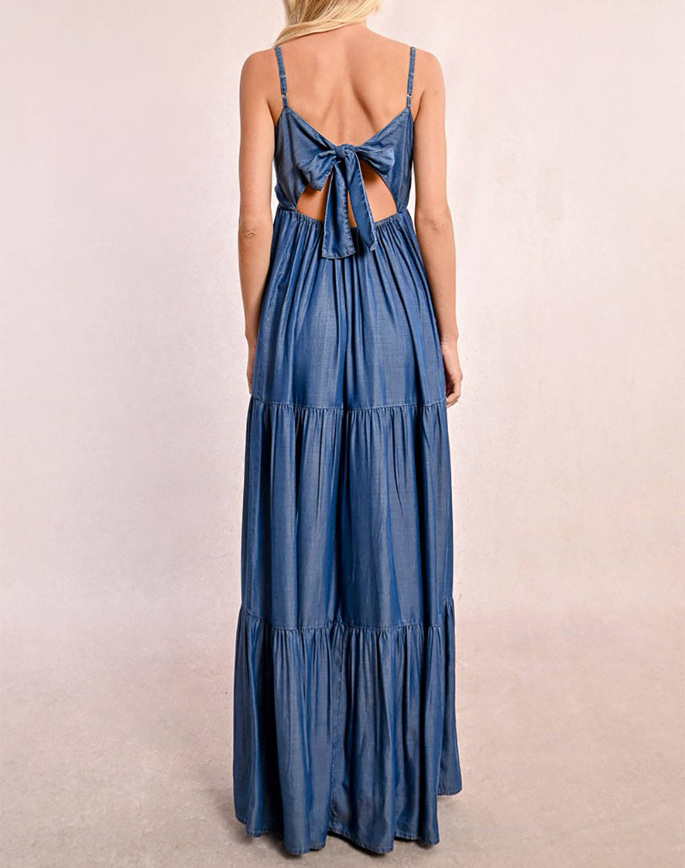 MOLLY BRACKEN LADIES WOVEN DRESS Z624DE-DENIM BLUE DenimBlue φωτογραφία