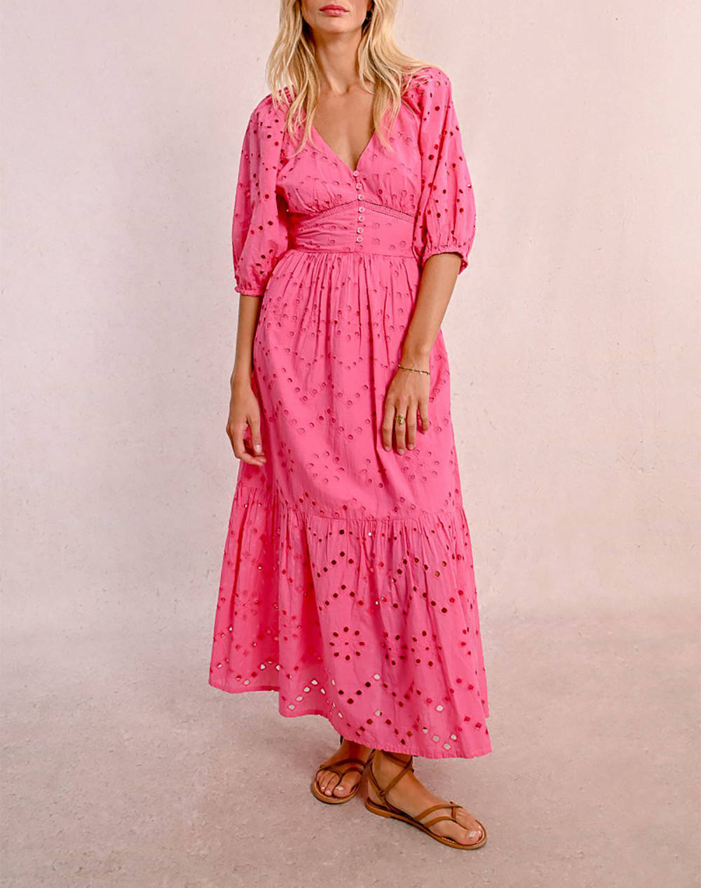 MOLLY BRACKEN MOLLY BRACKEN LADIES WOVEN DRESS Z635DE-PINK Pink
