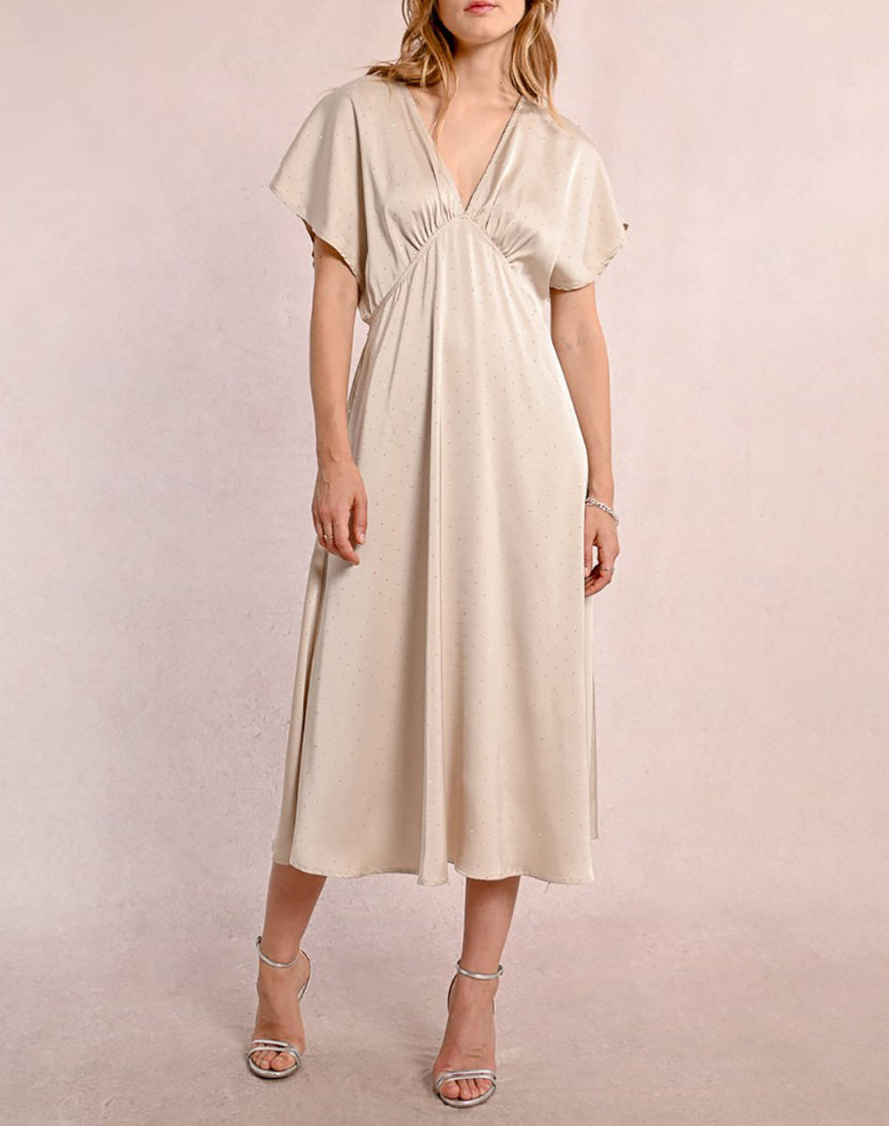 MOLLY BRACKEN MOLLY BRACKEN LADIES WOVEN DRESS EW04DP-BEIGE Biege