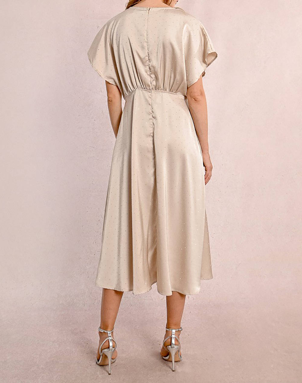 MOLLY BRACKEN LADIES WOVEN DRESS EW04DP-BEIGE Biege φωτογραφία