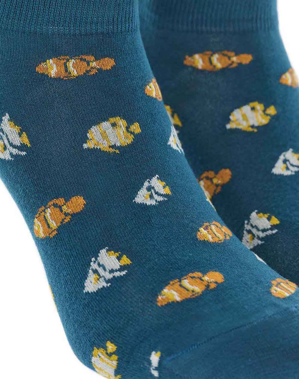 WALK ΓΥΝΑΙΚΕΙΕΣ ΚΑΛΤΣΕΣ BAMBOO ΚΟΦΤΕΣ ΜΕ ΣΧΕΔΙΟ W332-17-87/ΠΕΤΡΟΛ Petrol φωτογραφία