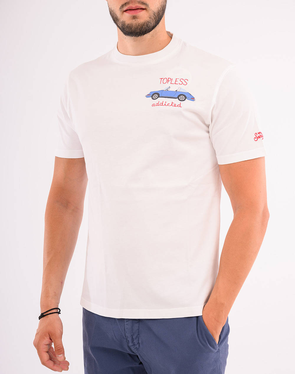 MC2 TSHIRT MAN-T-SHIRT-TOPLESS ADD 01N EMB TSHM001-02698H-02698H White