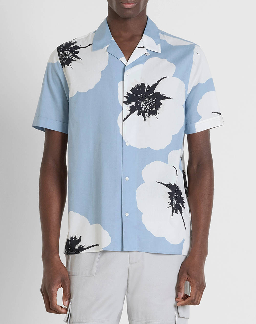 ANTONY MORATO ANTONY MORATO MMSS00171FA430630 MIN OF 6 SHIRT HONOLULU REGULAR STRAIGHT FIT IN PRINTED COTTON VISCOSE BLEND FABRIC WITH LOGOED METAL BADGE ΜΠΛΟΥΖΑ ΑΝ