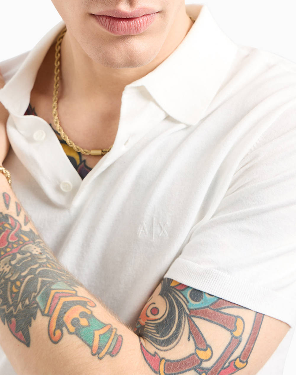 ARMANI EXCHANGE KNIT POLO 8NZF5DZM3JZ-1116 OffWhite φωτογραφία