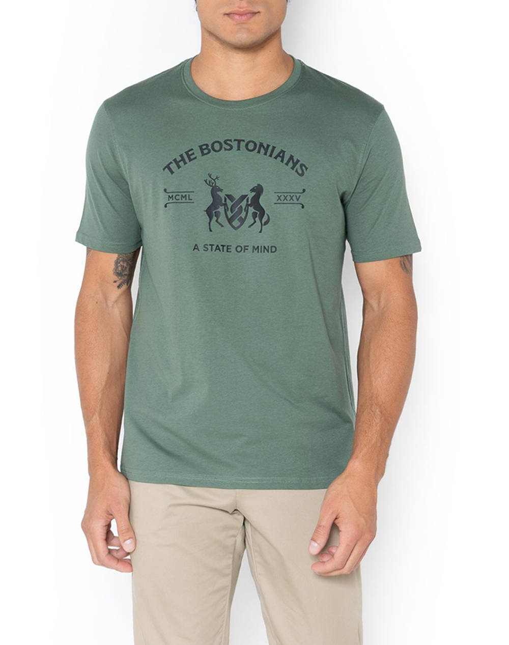 THE BOSTONIANS THE BOSTONIANS ΜΠΛΟΥΖΑ T-SHIRT THE BOSTONIANS LOGO 3TS1286N-OLIVE Olive