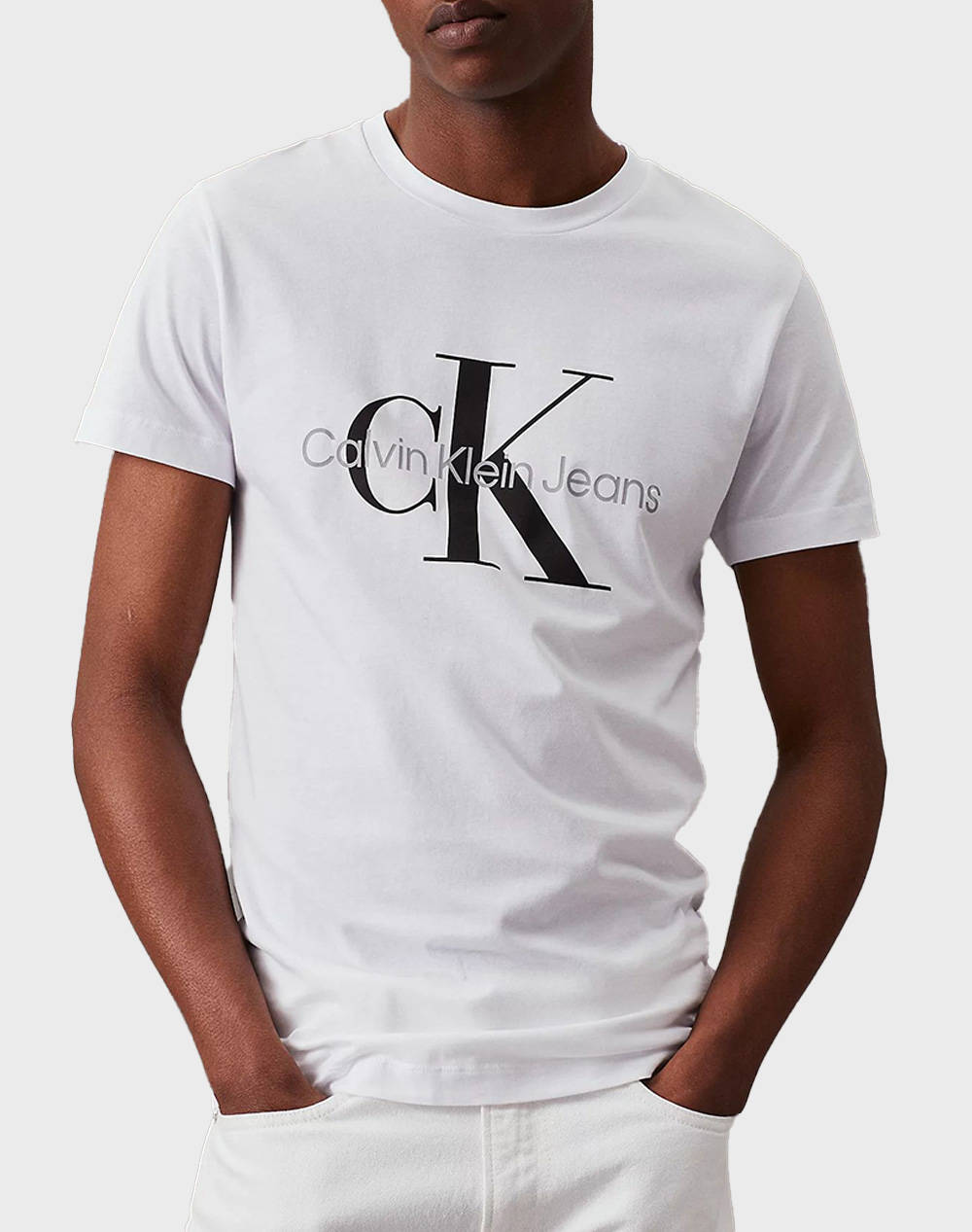 CALVIN KLEIN CORE MONOGRAM SLIM TEE J30J320935-YAF White