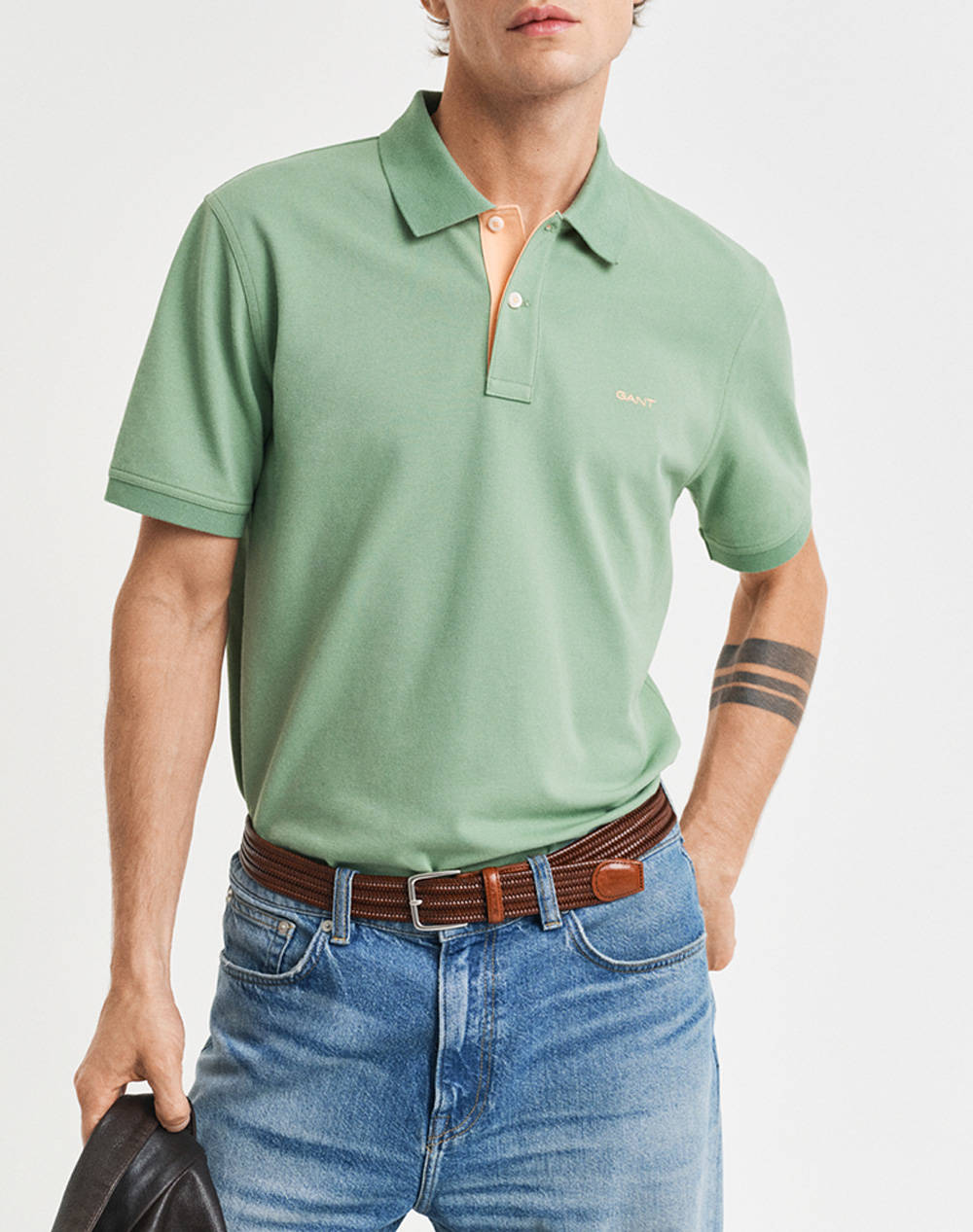 GANT ΜΠΛΟΥΖΑ ΚΜ REG CONTRAST PIQUE SS POLO