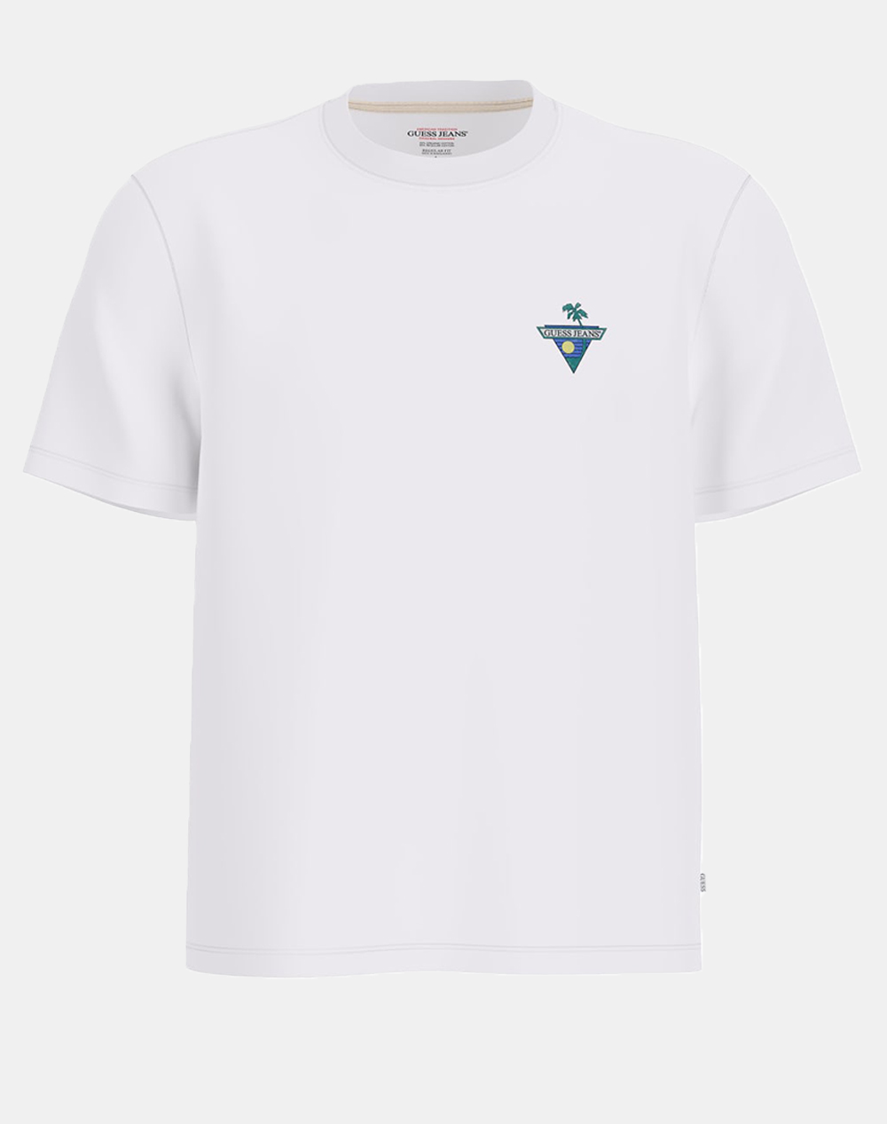 GUESS JEANS GJ SS CN REG PALM TR MID ORGANIC HEAVY JERSEY 205 ΜΠΛΟΥΖΑ ΑΝΔΡΙΚΟ M5GI55K8FQ4G011 White