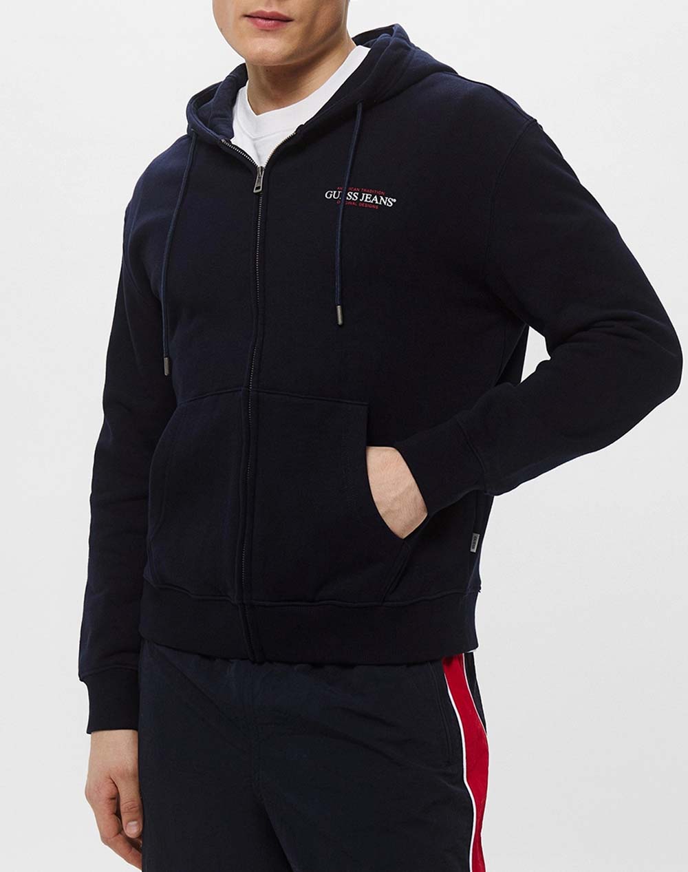 GUESS JEANS GUESS JEANS GJ ZIP HOOD REG AM TRAD SWEAT ΦΟΥΤΕΡ ΑΝΔΡΙΚΟ M5RQ45KCPR1-A71W DarkBlue