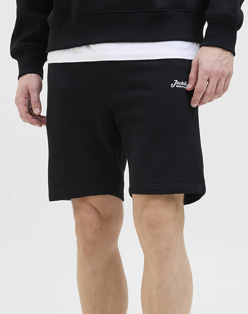 JACK&JONES JPSTGORDON BEAU SWEAT SHORTS MID 12268770-BLACK Black