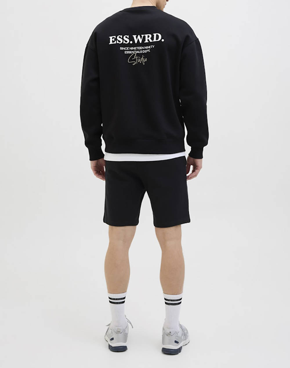 JACK&JONES JPSTGORDON BEAU SWEAT SHORTS MID 12268770-BLACK Black φωτογραφία
