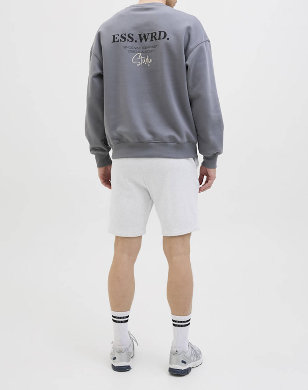 JACK&JONES JPSTGORDON BEAU SWEAT SHORTS MID 12268770-White Melange OffWhite φωτογραφία