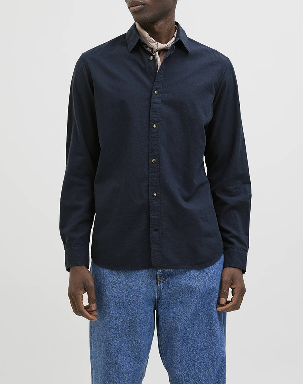 JACK&JONES JJESUMMER SHIRT LS SN 12269315-Navy Blazer NavyBlue
